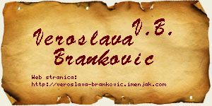 Veroslava Branković vizit kartica